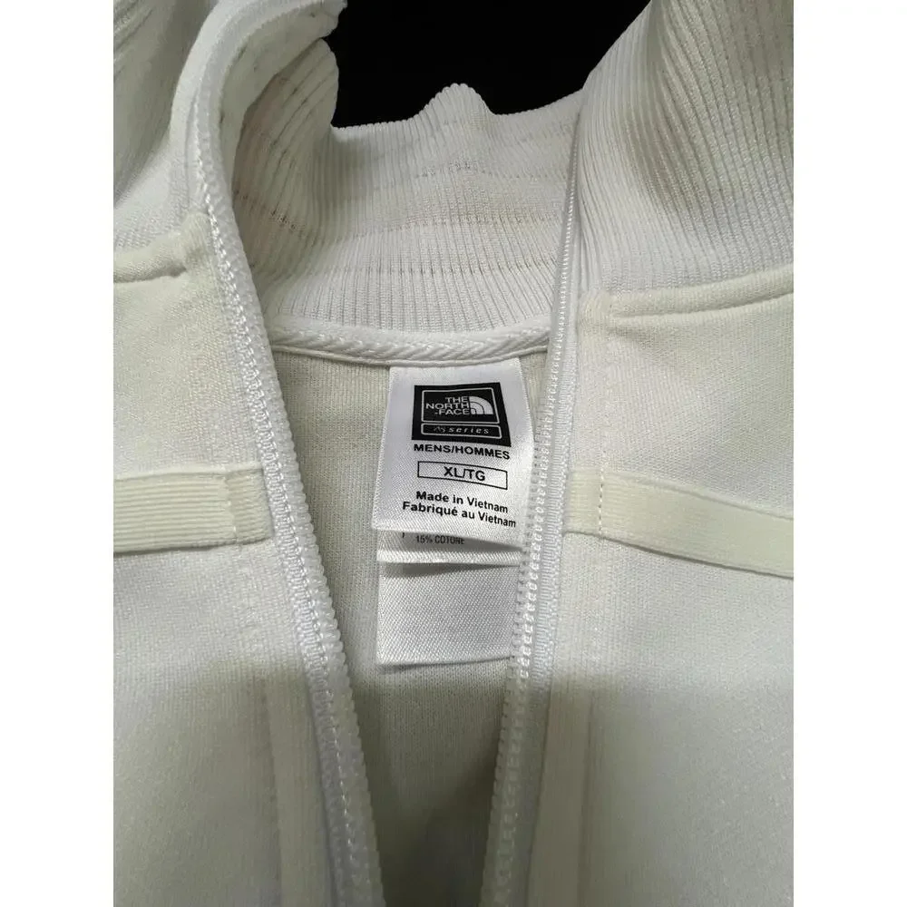 The North‎ Face White Men's Full Zip Jacket w/ Orange Logo - XL